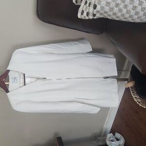 Linea by Louis Dell'Olio White Zip-Up Coat Gold Zipper